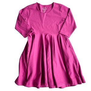 Mightly Organic Cotton Kids Organic Cotton 3/4 Sleeve Twirl Dress - Size Med (8)
